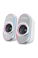 Rampage RMS-X3 2.0 6W Bluetooth Özellikli Beyaz Multimedia RGB Işıklı Gaming USB Speaker