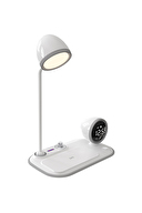 S-link SL-CW21 Beyaz Telefon Uyumlu Fast Şarj 15W Ayarlanabilir Led Işıklı LCD Ekran Double Alarmli Masa Lambası