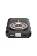 S-link M1029 10000mAh Magsafe 15W HSC22.5W+PD20W+QC3.0 Siyah LCD Taşınabilir Şarj Cihazı Powerbank