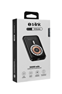 S-link M1029 10000mAh Magsafe 15W HSC22.5W+PD20W+QC3.0 Siyah LCD Taşınabilir Şarj Cihazı Powerbank