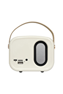 Mikado MD-24BT Echoes 3W 800mAh Beyaz Usb+TF Kart+Bluetooth Destekli Klasik Retro Müzik Kutusu