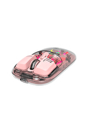 Everest SM-BT89 OPAL Şarj Edilebilir Sessiz Pembe Transparan RGB 2in1 2BT ve 2.4GHz Kablosuz Mouse