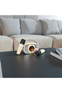 Mikado MD-57BT Endless 5W Bej TF + USB + AUX + BT Destekli 2 Wireless Karaoke Mikrofon 1200mAh Taşınabilir Speaker