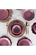 Keramika Romeo Seramik Yemek Takımı Romeo 24 Parça Mat Violet
