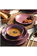 Keramika Romeo Seramik Yemek Takımı Romeo 24 Parça Mat Violet