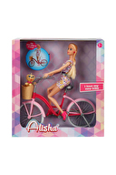 Alisha Bisiklet Keyfi - Puantiyeli Elbise-Pembe Kutu