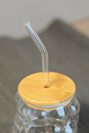 Paçi Bambu Kapak Üzüm Desenli Pipetli Kupa 300 cc