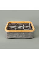 Arow 9 Bölmeli Katlanabilir Sepet Gri 30x30 cm