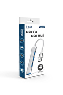 Inca Iusb 4Tux Usb Hubx4 Port Usb 3.0+3 Usb2.0 Slim Aluminyum Kasa