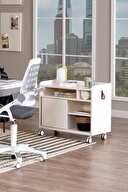 Creo Mobili Sirius Premium Plus Çalışma Masası Takımı Beyaz Gri Srprp-2