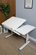 Creo Mobili Vega Simple Çalışma Masası Ekru Ekru / Gri