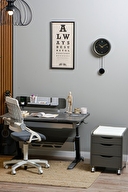 Creo Mobili Sirius Delux Çalışma Masası Takımı Antrasit Gri Srdel