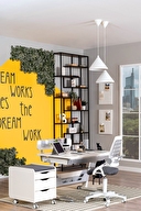 Creo Mobili Sirius Delux Çalışma Masası Takımı Beyaz Gri Srdel-2