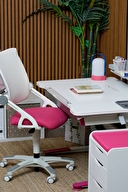 Creo Mobili Sirius Sandalye Fuşya Beyaz Srsan-7