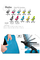 Creo Mobili Vega Plus Sandalye Mavi / Beyaz