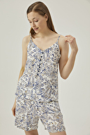 Pamuk&Pamuk Kadın İp Askılı Şortlu Pijama Takımı W24532LAC