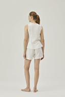 Pamuk&Pamuk Kadın Müslin Bordürlü Şortlu Pijama Takımı W24537BYZ