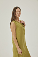 Pamuk&Pamuk Kadın Modal Dokuma Kuş Gözü Detaylı Elbise W24549YSL