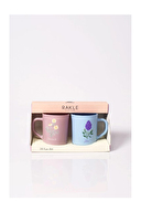 Rakle Flowers 2'li Kupa Seti Mavi