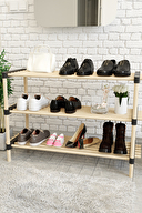 Seowood 3 Bölmeli Çok Amaçlı Ahşap Raf