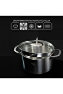 Leggno Unique Süzgeçli Çelik Tencere Seti 8 Parça