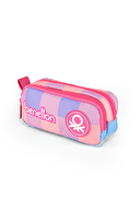 Benetton Çift Gözlü Kalem Çanta Mor-Pembe