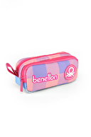 Benetton Çift Gözlü Kalem Çanta Mor-Pembe