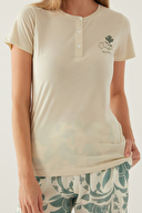 Pierre Cardin Kadın Kısa Kollu Pijama Takım PC8826-SEKRU