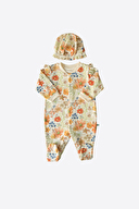 Kitikate Organik Floom Şapkalı Tulum S43019