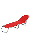 Aventurar Katlanır Şezlong Kırmızı