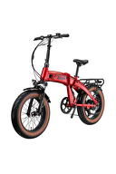 Loop Elektrikli Bisiklet ARMOUR 20J - Katlanır (FAT Bike) - 7 Vites - H.Disc - Elektrikli - Kırmızı-Siyah