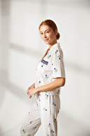 Hays Kadın Dantel Detaylı Gömlek Yaka Uzun Pijama Takımı 36167YSL