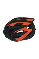 Zozo Arka Ledli Bisiklet Kaskı Siyah/Turuncu M Beden
