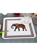 Kavsan Alaçatı Tepsi Fil Desen 32,5x32,5x2 cm