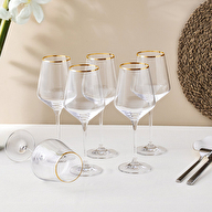 Sandro Moreno Dolce Vita Ayaklı Kadeh Altın File 6'lı 390 cc