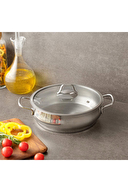 Hisar Optima Bergama İndüksiyon Tabanlı Çelik Basık Tencere 24 cm