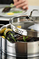 Korkmaz Steama Derin Çelik Tencere 24X16 cm