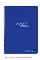 Keskin Color Free A4 100 Yaprak Kareli PP Kapak Spiralli Defter