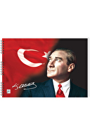 Resim Defteri Keskin Color 35X50 cm 15 Yaprak Spiralli Karton Kapak Atatürk Baskılı