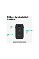 ttec 2SCG03S ttec SmartCharger Trio GAN 65W PD Seyahat Hızlı Şarj Aleti 2 USB-C+USB-A-Siyah