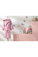 Özdilek Girl Butterfly Kapüşonlu Kadife Çocuk Bornozu 11/12 Yaş