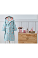 Özdilek Junior Flamingo Kapüşonlu Kadife Çocuk Bornozu 1/2 Yaş