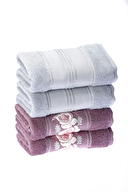 Özdilek Shine Kelebek Nakışlı Kutulu 4'lü El ve Yüz Havlusu 50x85 cm