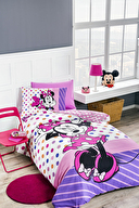 Özdilek Minnie Mouse Trend Tek Kişilik Disney Lisanslı Lastikli Çarşaf Çocuk Nevresim Takımı