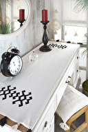 Floretta Çiçek Nakışlı Keten Runner DP023-2 50x130 cm