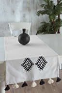 Floretta Çiçek Nakışlı Keten Runner DP023-2 50x130 cm