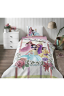 Özdilek Princess Flowers Tek Kişilik Disney Lisanslı Lastikli Çarşaf Kapitone Çocuk Nevresim Takımı