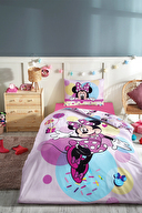 Özdilek Minnie Mouse Happy Tek Kişilik Disney Lisanslı Lastikli Çarşaf Çocuk Nevresim Takımı