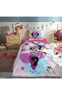 Özdilek Minnie Mouse Happy Tek Kişilik Disney Lisanslı Lastikli Çarşaf Çocuk Nevresim Takımı