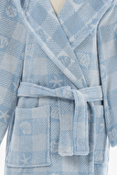 Özdilek Shell Plaid Kapüşonlu Kadife Çocuk Bornozu 1/2 Yaş